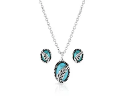 Montana Silversmiths Jewelry Set Womens World's Feather 19  JS5375 • $100