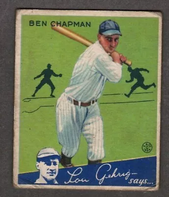 $25 • Buy 1934 Goudey #9 BEN CHAPMAN - Vintage
