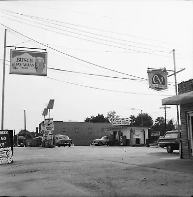 1960's Photo Negative East Tennessee Pacific Gas Station Marathon  Oil • $20