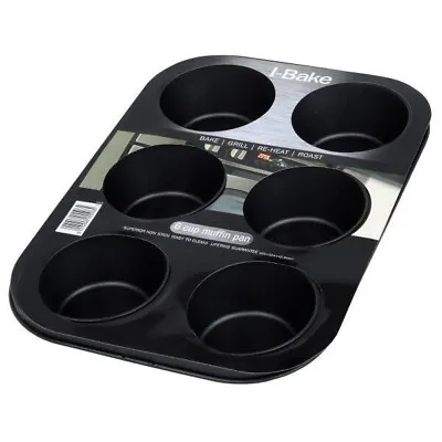 Deep 6 Cup Muffin Pan Cupcake Baking Tin Yorkshire Pudding Tin I-bake Non Stick • £10.25