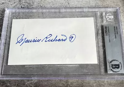 Maurice Richard Signed Auto Index Card Montreal Canadiens Encapsulated Bas Coa • $79.99