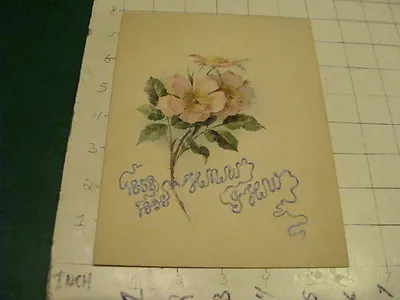 Vintage Original Painting: 1898 Of FLOWERS And 1858 - 1898 H.M.W. J. H. W. ANNIV • $49.94
