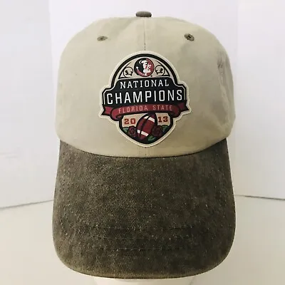 FSU Florida State RARE Patch 2013 National Champions Hat/ Cap Gray Adult Size. • $32.95
