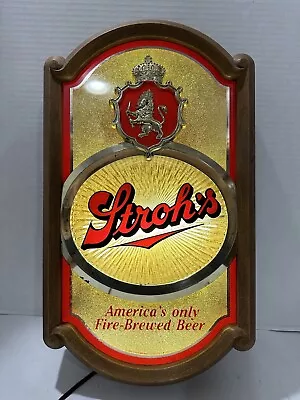 1985 Stroh's Fire-Brewed Beer Motion Lighted Sign Vintage Tested And Working! • $89.99