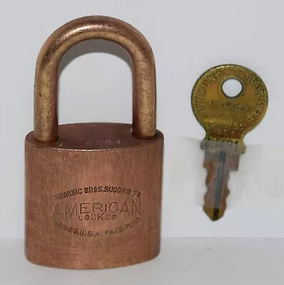 Junkunc Bros. American Lock Military U.S.N. (Navy) Padlock & Key FREE SHIPPING ! • $29.99