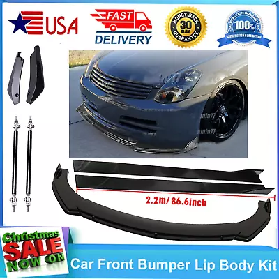 Front Bumper Lip Spoiler + Side Skirts + Rear Lip + Strut Rods For Infiniti G35 • $99.99