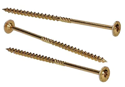 Long WAFER HEAD TORX SCREWS Self Tapping Wood Chipboard 5 - 8mm Yellow 80-400 Mm • £2.68