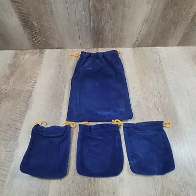 4pcs Royal Blue Velvet Bags Jewelry Wedding Party Gift Drawstring Pouches • $5.95