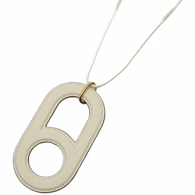 $1872.69 • Buy Hermes Variation Imprint Swift Gold Hardware Machete Ivory White Necklace 0096 S