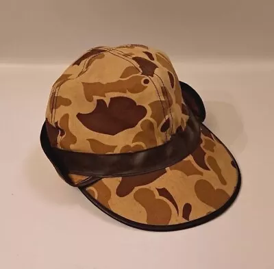 Vintage LL Bean Hunting Hat Cap Tan Camo Brown Fall Duck W Tag • $45.99