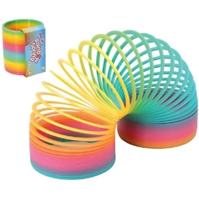 NEW Mega Rainbow Stair Spring Toy - Coloured 10cm Wide Gift Novelty Childs Kids • £6.49