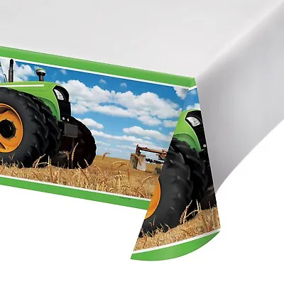 $14.99 • Buy Tractor Farm Birthday Party Supplies Plastic Tablecloth Table Cover