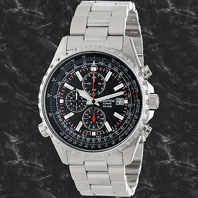 Casio EF527D-1A Edifice Men's Chronograph Watch Black Dial 100M Stainless Steel • $125.99