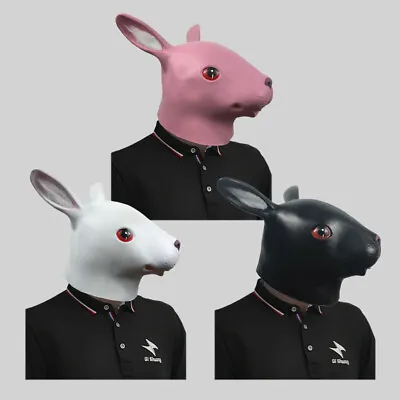 Masquerade Halloween Latex Animal Rabbit Mask Prank Party Costumes Cosplay Props • $22.99