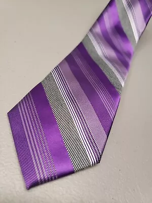 Van Heusen Mens Neck Suit Tie   Purple Striped Dressy 2.75  Wide • $8.96