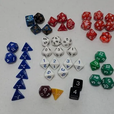 D & D Dungeons And Dragons Game Miscellaneous Dice Lot Of 45 Assorted Colors • $21.98
