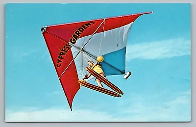 Cypress Gardens Florida Water Ski Show Delta Kite Man Flying FL Postcard Vtg F7 • $5.99