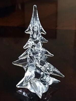 $85 • Buy Large Vintage 10  Tall Lead Crystal Solid Art Glass Pine Tree Christmas Figurine