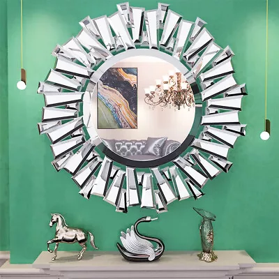 Contemporary Floating Wall Mirror Accent Mirror Wall Art With Designer Frame  • $149.98