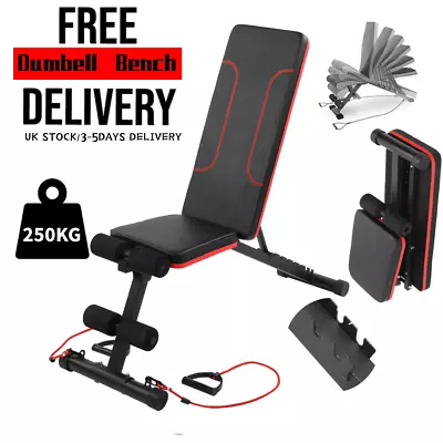 £41.47 • Buy Adjustable Folding Weight Bench Home Fitness Exercise Sit Up Incline Chest Press