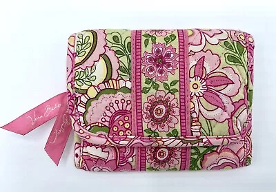 Vera Bradley WALLET Organizer PETAL PINK Clutch Trifold Clear ID Zip Pocket EC • $15.99