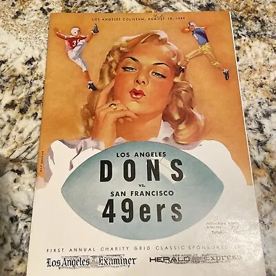 1949 LOS ANGELES DONS V SAN FRANCISCO 49ERS AAFC AFL NFL FOOTBALL PROGRAM Rare • $49.49