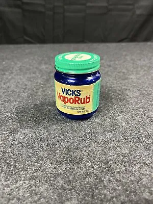 70s Or 80s Vintage Vicks VapoRub 3 Oz Plastic Blue Jar With Label -Empty • $24.99