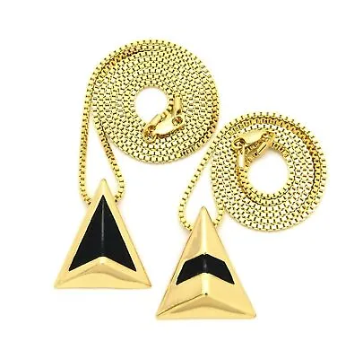 Gold Plated Get Lucky Daft Punk Charm & 18 /20  - 20 /24  Box Chain Necklace Set • $23.99