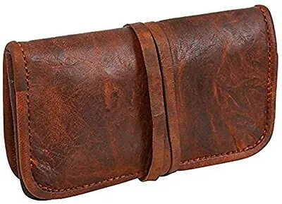 Genuine Leather Tobacco Smoking Pipe Bags Stash Case Medicine Lock Bag Make-Up • $55.99