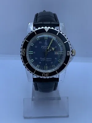 Mortima Super Datomatic Diver Vintage Watch Man’s Waterproof 100% De Luxe 17J • $180