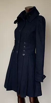 £74.99 • Buy Topshop Vintage Riding Victorian Frock Fit And Flare Wool Coat Princess Corset 8