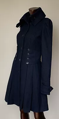 £54.99 • Buy Topshop Vintage Riding Victorian Frock Fit And Flare Wool Coat Princess Corset 8