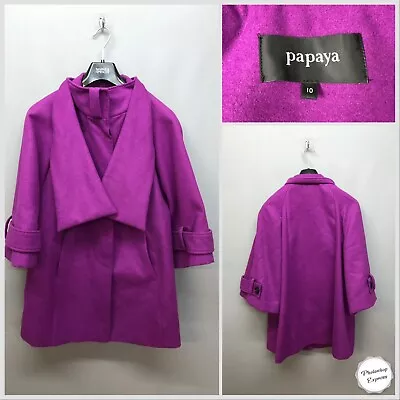 Papaya Matalan Women’s Rich Purple Coat UK 10 EUR 38 US 6 • £12.95