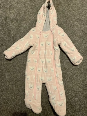£4.99 • Buy M&S Pink Girls Snowsuit Pramsuit (9-12 Months)