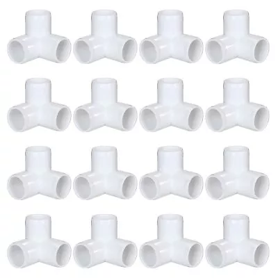 16 Pack PVC Elbow Fittings 3/4 Inch 3 Way Pipe Fitting Connectors White  • $23.74