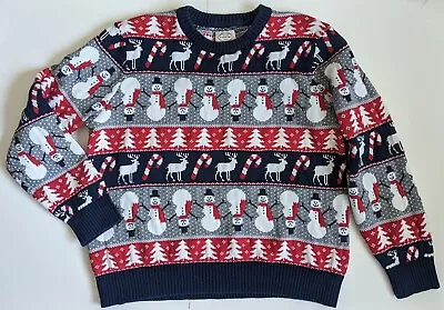St Johns Bay Mens Holiday Sweater Size XXL Snowman Knit Christmas Hanukkah Thick • $24.99