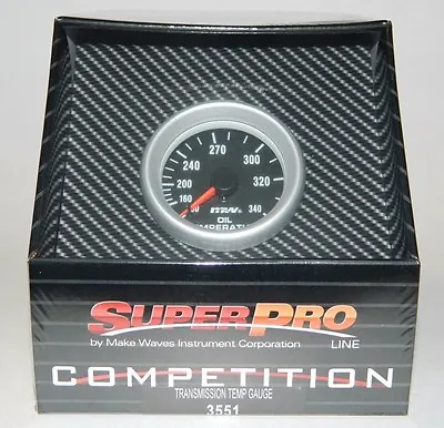 NEW SUPERPRO COMPETITION 2 1/16  OIL TEMPERATURE TEMP GAUGE With Sender 100-340 • $22.95