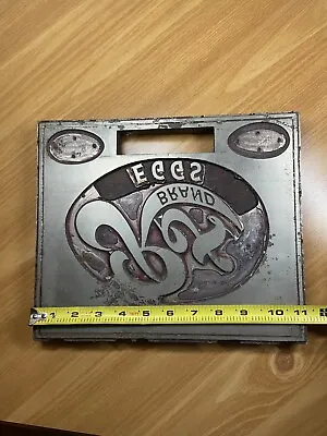 Vintage Rex Brand Eggs Solid Steel Wooden Egg Crate Ink Stamp Plate 1930s-1950s. • $113.99