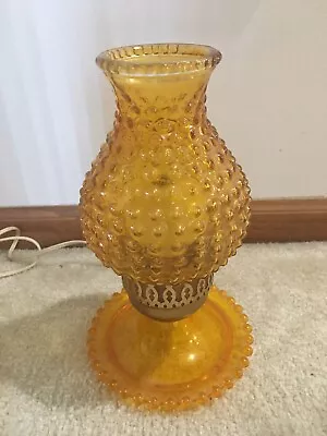 Vintage Gold Fleck Bubble Glass Venetian Candle Finger Lamp W/ Base 11  Used • $49.99