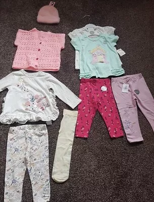 £14.99 • Buy Baby Girls Clothes Bundle Age 9-12 Out Fit Hand Knitted Cardigan Christmas Gift 