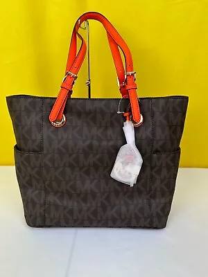 Michael Kors JET SET ITEM EW SIGNATURE TOTE BROWN/CLEMNTNE NWT • $149