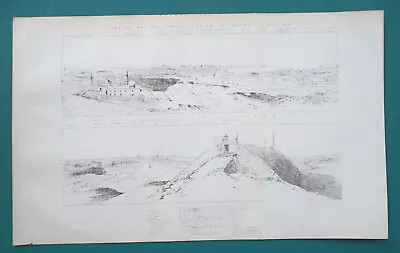 ALEXANDRIA Panoramic View + Pharos Island Egypt - 1850 Antique Print 10 X 15.5   • $15