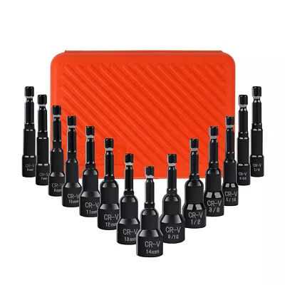 HORUSDY 15pc Magnetic Hex Nut Driver Set 1/4  Shank SAE & Metric Power Drill Bit • $20.89