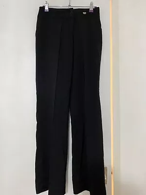 Karen Millen Size 8 Black Laser Cut Wide Leg School Style Vintage Trousers • £0.99