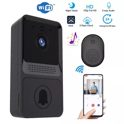 Wireless WiFi Video Doorbell Smart Phone Door Ring Intercom Camera Security Bell • $36.99