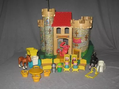 VINTAGE 1974 Fisher Price Play Family Castle Little People #993 W/ PINK DRAGON • $329.99