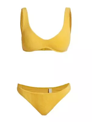Zimmermann Jeannie Terry Scoop Bikini | Yellow Terry Cloth Cheeky Bottoms • $149.99