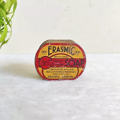 1930s Vintage British Best Erasmic Soap Advertising Litho Tin Box London TB918 • $40.20