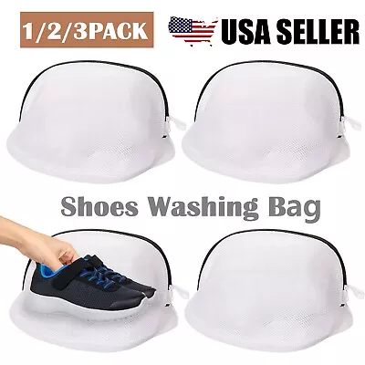 Shoes Washing Bag Washing Machine Laundry Mesh Net Dry Shoe Organizer Bags W/Zip • $7.81