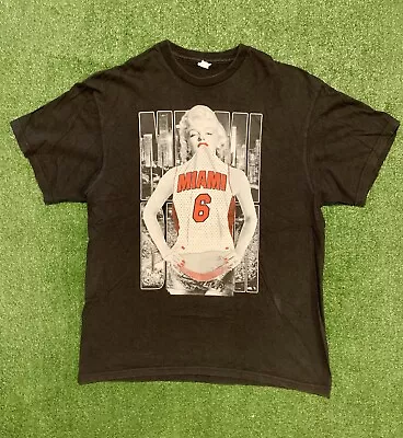 NBA Miami Heat Marilyn Monroe Wearing Lebron Jersey T-shirt. Size XL • $22.50